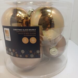 6 kerstballen goud