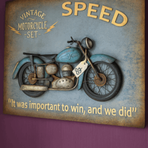 Metaal 3D schilderij motor